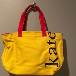Yellow, Red and Black Canvas kate spade Tote Bag.